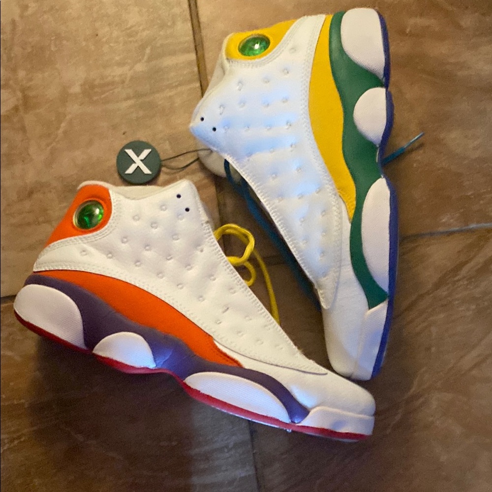 Jordan Athletic Shoes - White, Orange, Green, Yellow, Purple